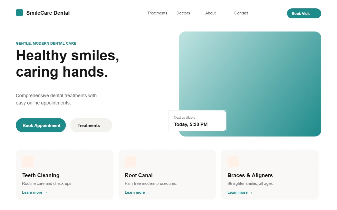 Dental Clinic Website screenshot